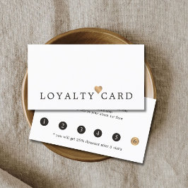 Tarjeta De Fidelización Moderna y elegante Faux Gold Heart Beauty Loyalty