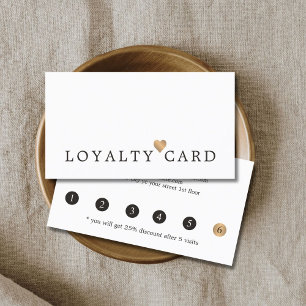 Tarjeta De Fidelización Moderna y elegante Faux Gold Heart Beauty Loyalty