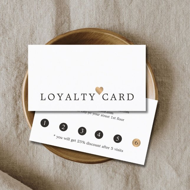 Tarjeta De Fidelización Moderna y elegante Faux Gold Heart Beauty Loyalty (Subido por el creador)
