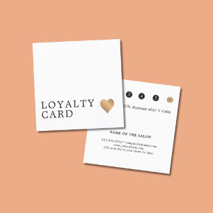 Tarjeta De Fidelización Moderna y elegante Faux Gold Heart Beauty Loyalty