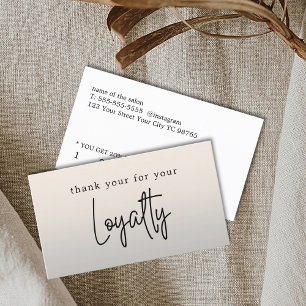 Tarjeta De Fidelización Moderna y elegante Faux Metalizado Negrita Salón d