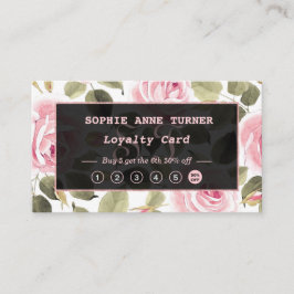 Tarjeta De Fidelización Moderno acuarela Floral Rosa Artista de maquillaje