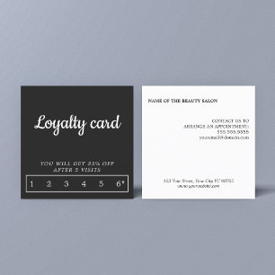 Tarjeta De Fidelización Moderno Elegante Negro y Blanco 