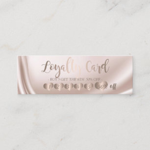 Tarjeta De Fidelización Moderno Elegante Profesional Corazones de Oro Rosa