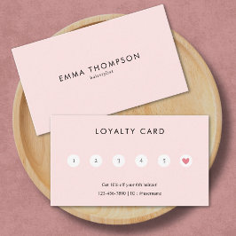 Tarjeta De Fidelización Moderno Hairstylista Rosa Rubor Minimal