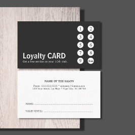 Tarjeta De Fidelización Moderno Mínimo Gris White Salon Punch