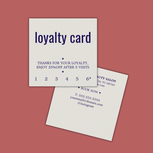 Tarjeta De Fidelización Moderno Pastel Blue Bold Salon (Subido por el creador)