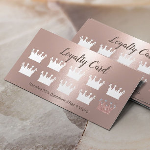 Tarjeta De Fidelización Moderno Rosa Gold Crowne Beauty Salon Spa Lealtad