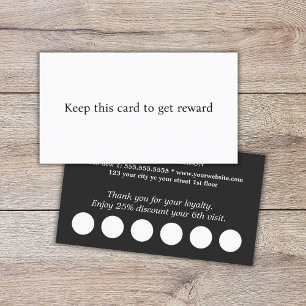Tarjeta De Fidelización Moderno Salón Blanco Negro Elegante
