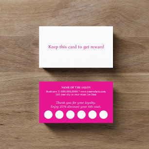 Tarjeta De Fidelización Moderno Salón Blanco Rosa