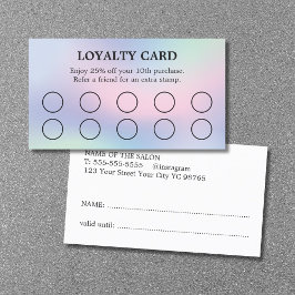 Tarjeta De Fidelización Moderno salón de belleza pastoral Rosa azul gradie