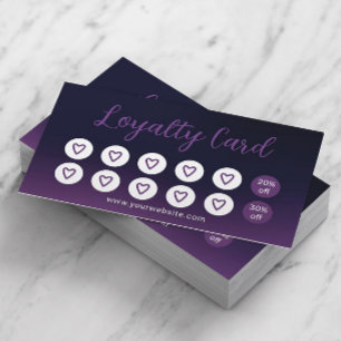 Tarjeta De Fidelización Moderno Salón De Belleza Púrpura Y Lealtad Spa