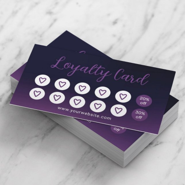 Tarjeta De Fidelización Moderno Salón De Belleza Púrpura Y Lealtad Spa (Subido por el creador)