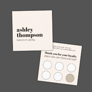 Tarjeta De Fidelización Moderno Salón Elegante De Pelo Blanco Pastel