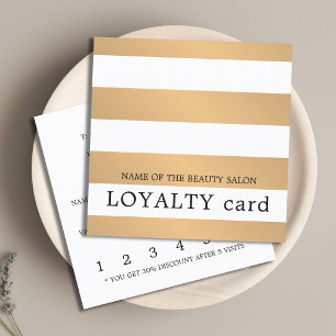 Tarjeta De Fidelización Moderno Simple Falso Oro Blanco Rayas Belleza