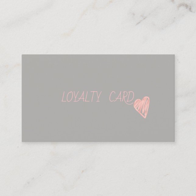 Tarjeta De Fidelización Moderno y elegante Corazón Profesional Simple (Anverso)