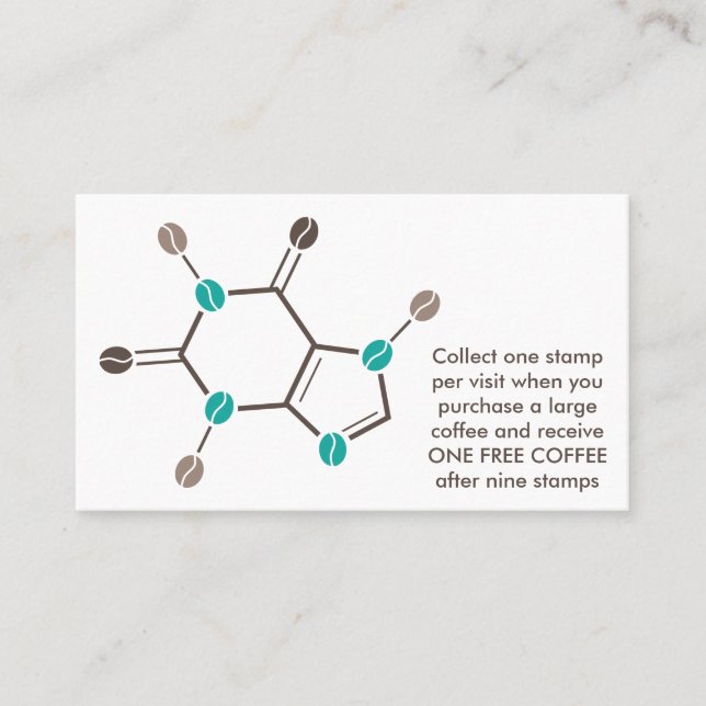 Tarjeta De Fidelización molécula de granos de cafeína (Anverso)
