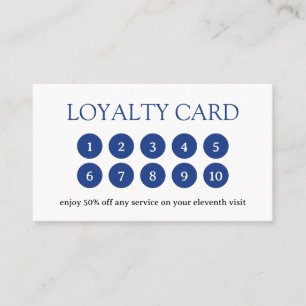 Tarjeta De Fidelización Monograma azul simple moderno