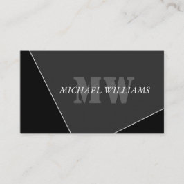 Tarjeta De Fidelización Monograma gris negro artístico moderno