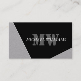 Tarjeta De Fidelización Monograma negro gris artístico moderno