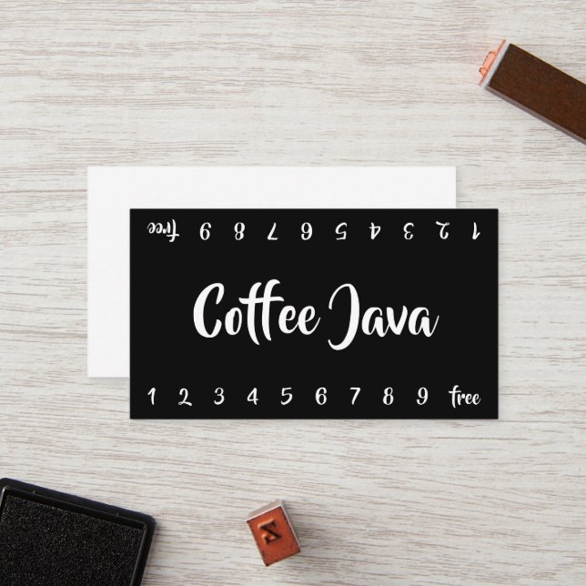 Tarjeta De Fidelización Mountains Double Number Loyalty Coffee Punch-Card (Anverso/Reverso In Situ)