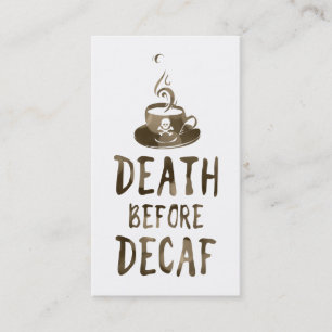 Tarjeta De Fidelización muerte antes del café decaf