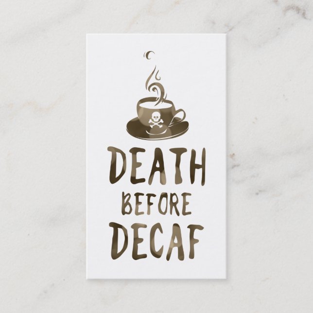 Tarjeta De Fidelización muerte antes del café decaf (Anverso)