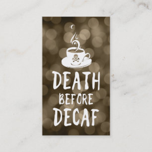 Tarjeta De Fidelización muerte antes del café decaf
