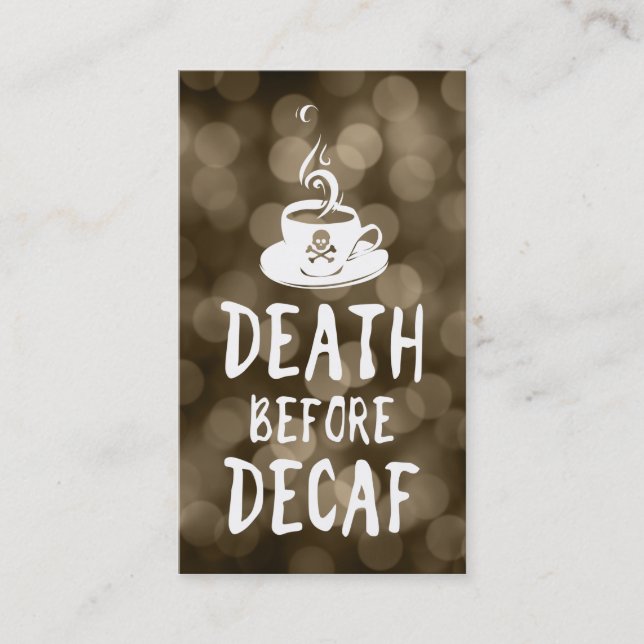 Tarjeta De Fidelización muerte antes del café decaf (Anverso)