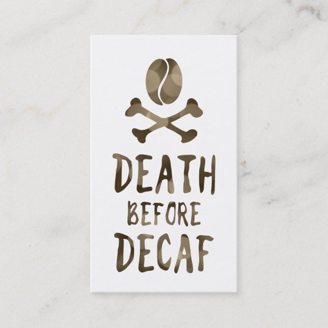Tarjeta De Fidelización muerte antes del decaf (Anverso)