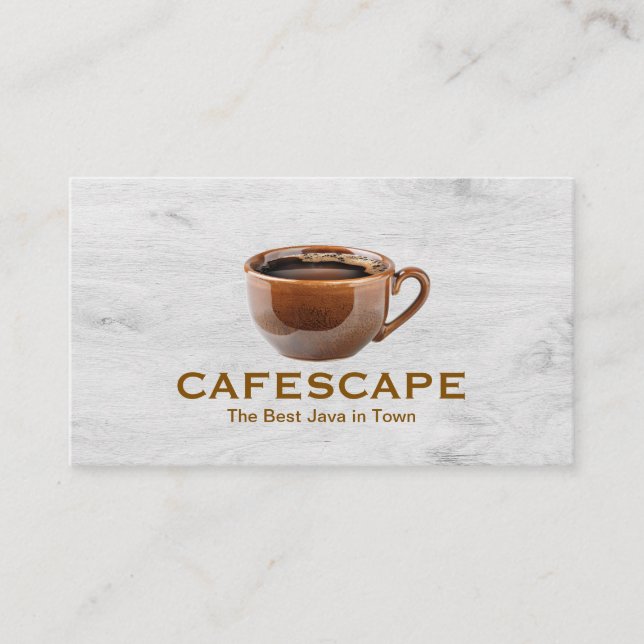 Tarjeta De Fidelización Mug de café de cerámica marrón (Anverso)