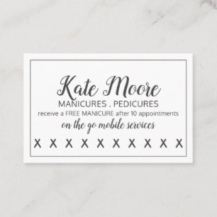 Tarjeta De Fidelización Nail Salon Manicurist Customer Loyalty Punch Card