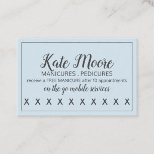 Tarjeta De Fidelización Nail Salon Manicurist Customer Loyalty Punch Card