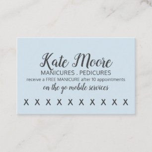 Tarjeta De Fidelización Nail Salon Manicurist Customer Loyalty Punch Card