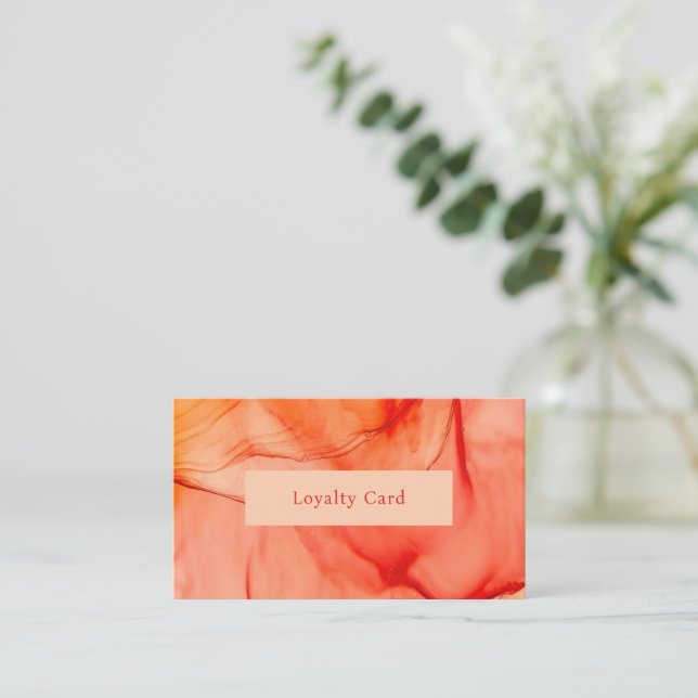 Tarjeta De Fidelización Naranja Rojo Moderno Resumen elegante (Anverso de pie)