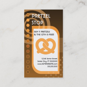 Tarjeta De Fidelización naranjas de fidelidad de pretzel blanda