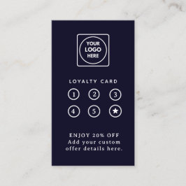 Tarjeta De Fidelización Navy Blue Logo | Modern Business Loyalty Design