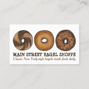 Tarjeta De Fidelización New York NYC Bagels Bagel Shop Food Breakfast Chef