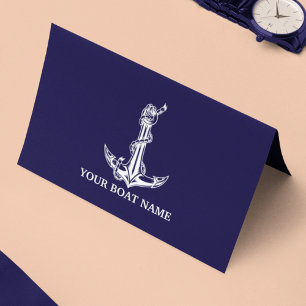 Tarjeta De Fidelización Nombre del barco vintage nautical Anchor Rope