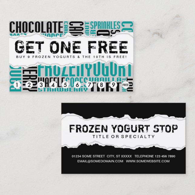 Tarjeta De Fidelización obtener uno gratis FROZEN YOGURT (Anverso / Reverso)
