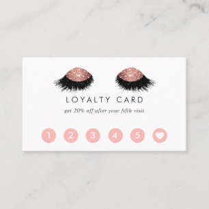 Tarjeta De Fidelización Ojos de brillo dorado rosa