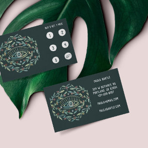 Tarjeta De Fidelización Ojos místicos y Rosas Vines Moda mágica de Boho