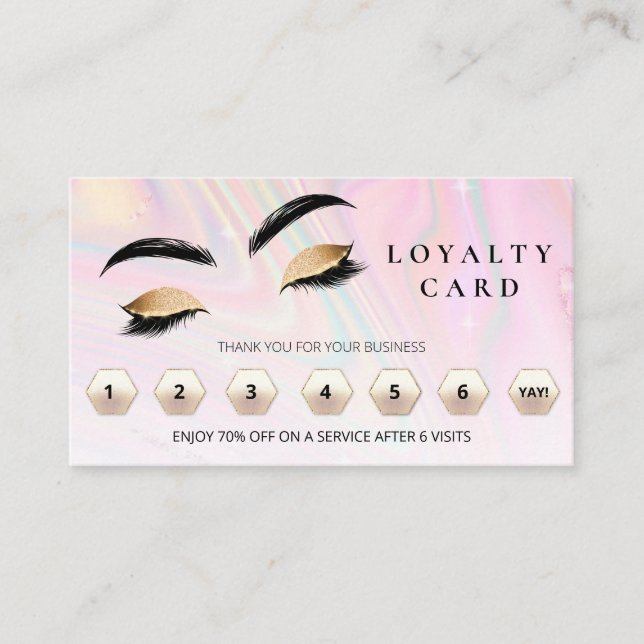 Tarjeta De Fidelización *~* Ojos QR latidos Gracias por recompensas LOGO (Anverso)