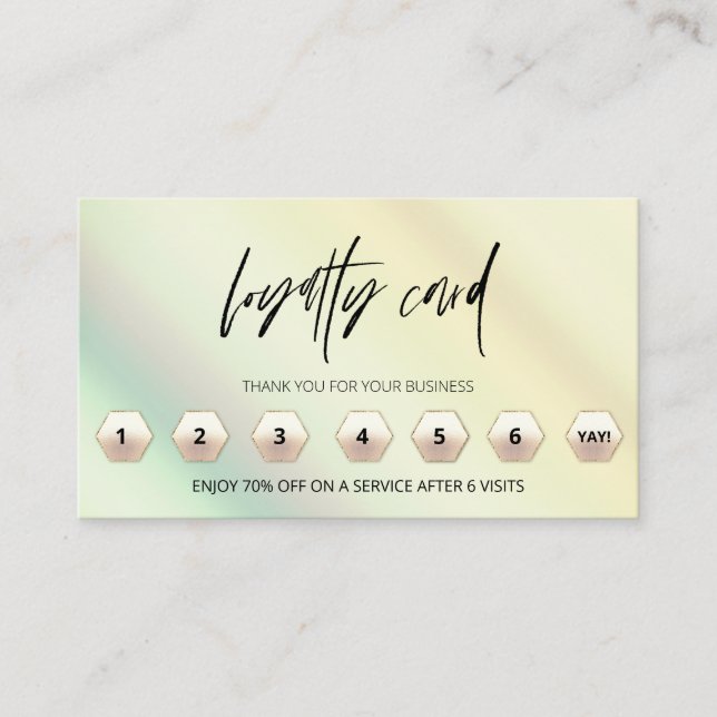 Tarjeta De Fidelización *~* Ombre Pastel Gracias A Las Recompensas LOGO QR (Anverso)