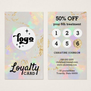 tarjeta de fidelización opal blanca