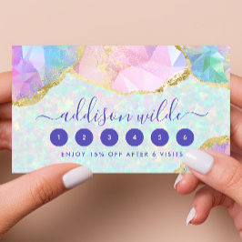 Tarjeta De Fidelización Opal Gemstone Pastel Irrisón Moderno Elegante