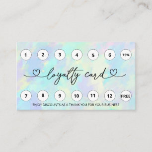 Tarjeta De Fidelización *~* Opal Rainbow Heart QR LOGO Rewards Gracias