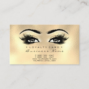 Tarjeta De Fidelización Oro del maquillaje de los latigazos del salón de