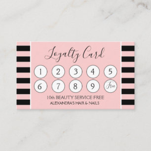 Tarjeta De Fidelización Oro Rosa - Lealtad de gatos rosados y negros