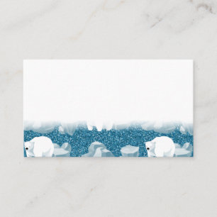 Tarjeta De Fidelización Oso Polar Blanco Norte Animal Salvaje Azul Frío